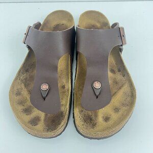 BIRKENSTOCK Men's Gizeh Thong Sandals Brown Birkoflor 44  / US M 11